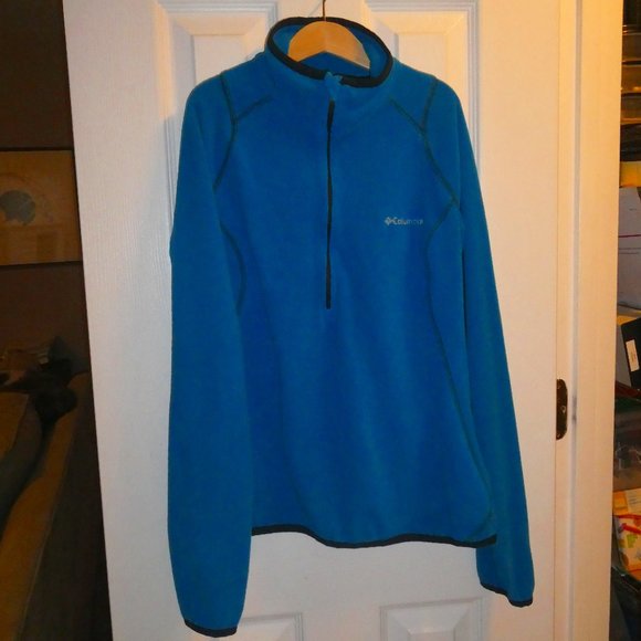 Columbia Tops - Columbia Half Zip Marine Blue Fleece Pullover Sm